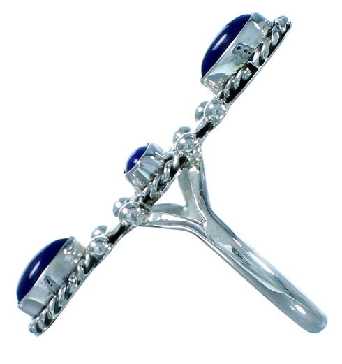 American Indian Sterling Silver Lapis Ring Size 7-1/2 RX109968